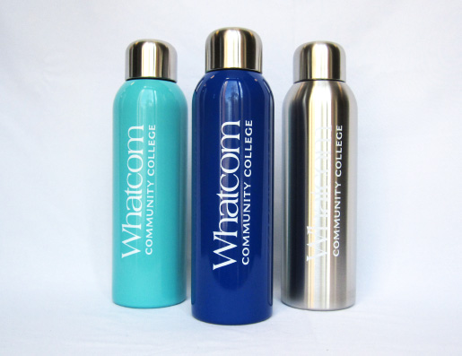 WCC branded stainless steel water bottles